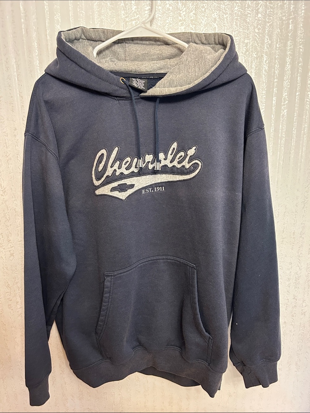 Men's Navy Pullover Chevy Hoodie Sweatshirt